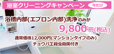 浴槽内部(エプロン内部)洗浄9800円