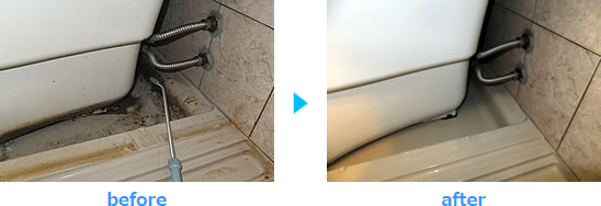 ユニットバス浴槽内部高圧洗浄例